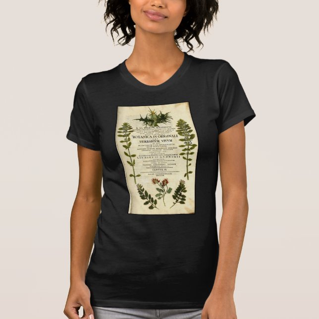 Antik bokmärke för botanik tee shirt (Framsida)