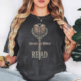 Antik boknyckel Lås upp Läs Design T Shirt