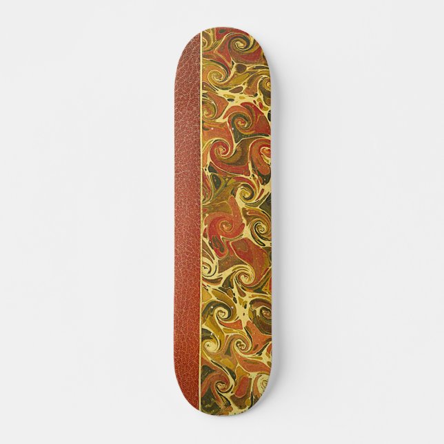 Antik bokomslag, utsmyckad virvelmönster skateboard bräda 19,5 cm (Framsida)