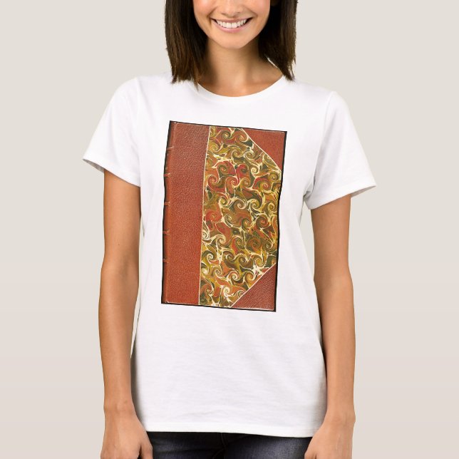 Antik bokomslag, utsmyckad virvelmönster t shirt (Framsida)