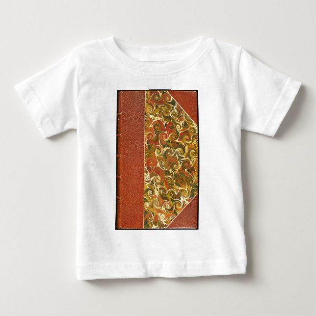 Antik bokomslag, utsmyckad virvelmönster tee shirt (Framsida)
