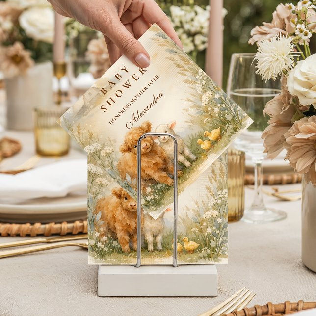 Antik bondgårds djurlängd Baby Shower Pappersservett (Skapare uppladdad)