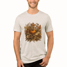 Antik botanisk höst Halloween herr t-shirt