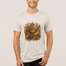 Antik botanisk höst Halloween herr t-shirt