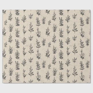 Antik Botanisk Örtmönster – Vintage Blommig Na Presentpapper