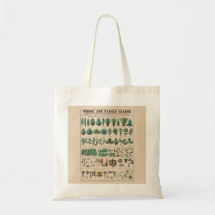 Antik botanisk skolplanschart vintage natur tygkasse