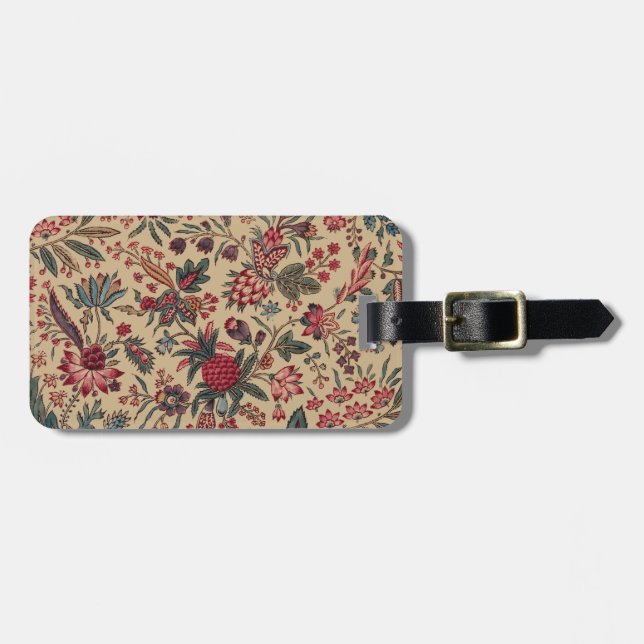 Antik Broderad Blommig Möbelstoff Bagagebricka (Horisontell Framsida)