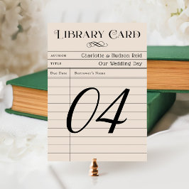 Antik Bröllops Bordsnummersedel från Bibliotekskor