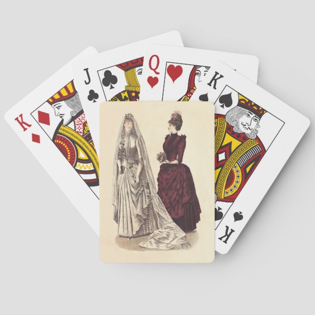 Antik Bröllopsillustration Spel Kort (Baksidan)