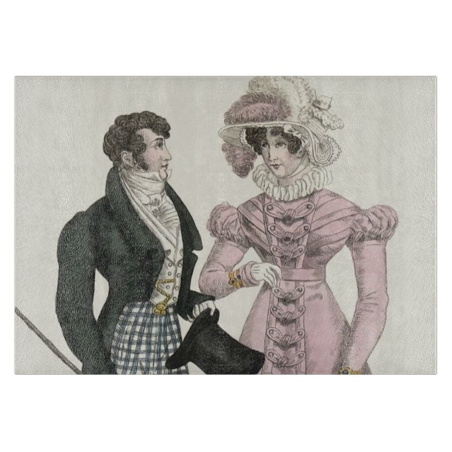 Antik bröllopspar 1823 Man Kvinna Mode (Framsidan)