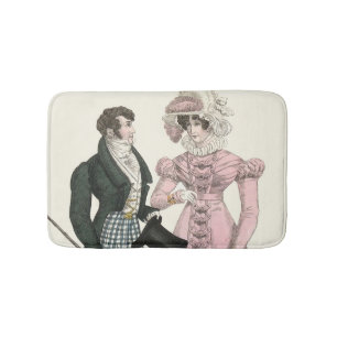Antik bröllopspar 1823 Man Kvinna Mode Badrumsmatta
