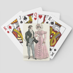 Antik bröllopspar 1823 Man Kvinna Mode Casinokort