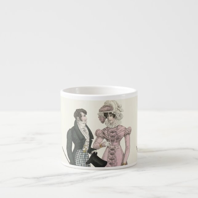 Antik bröllopspar 1823 Man Kvinna Mode Espressomugg (Framsidan)