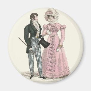 Antik bröllopspar 1823 Man Kvinna Mode Magnet