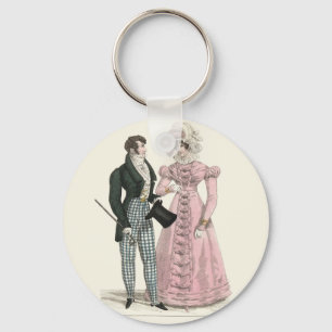 Antik bröllopspar 1823 Man Kvinna Mode Nyckelring