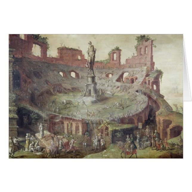 Antik Bullfighting, 1552 Hälsningskort (Framsidan Horizontal)