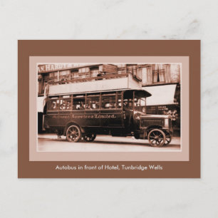 Antik buss framför hotell, Tunbridge Wells Vykort