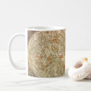 Antik Celestial Planisfär Karta av Joseph Moxon Kaffemugg