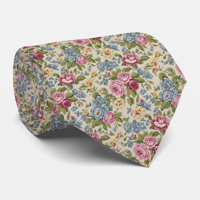 Antik Chintz Blommig Mönster Slips (Rullad)