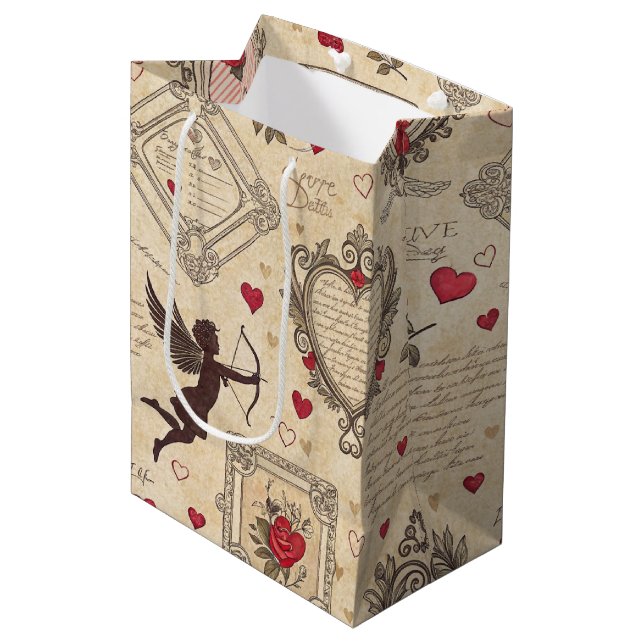 Antik Cupid Valentine Omtänksam Kärlek (Framsidan Vinklad)