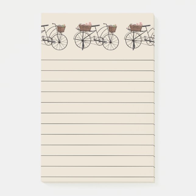 Antik cykel med korgar post-it block (Framsida)
