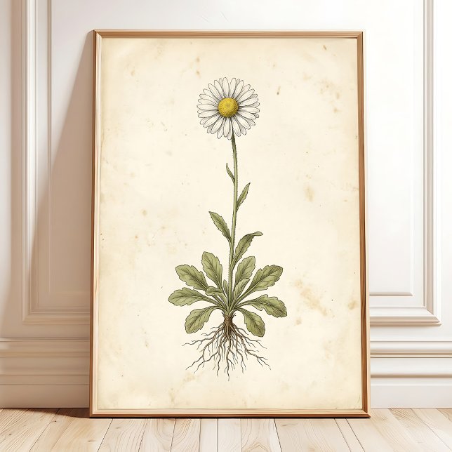 Antik Daisy Botanisk Gårdsdekor Poster (Skapare uppladdad)