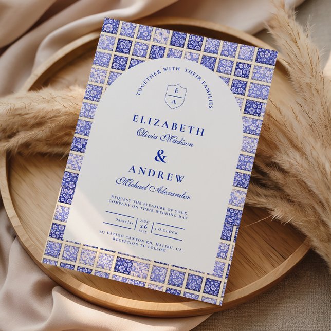 Antik Delft Lappverk Bröllop Inbjudningar (Skapare uppladdad)