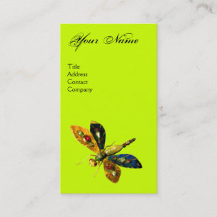 ANTIK DRAGONFLY JUVEL MONOGRAM ,Svart Gul Visitkort