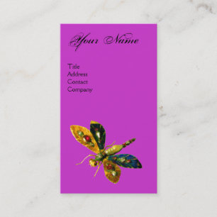 ANTIK DRAGONFLY JUVEL MONOGRAM Svart Lila Visitkort