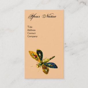 ANTIK DRAGONFLY JUVEL MONOGRAM ;Svart Rosa Visitkort
