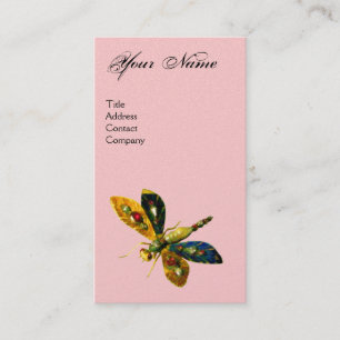 ANTIK DRAGONFLY JUVEL MONOGRAM ;Svart Rosa Visitkort