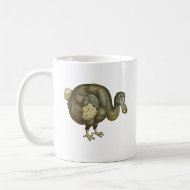 Antik Dront Fågel Naturhistoria Kaffemugg (Vänster)