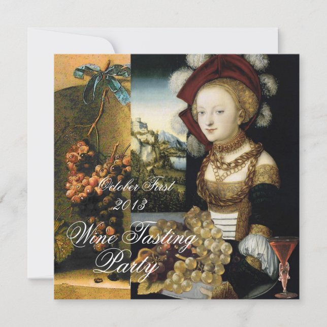 ANTIK DRUVVÄNGS VINSMAKNINGSKALAS INBJUDNINGAR (Framsida)