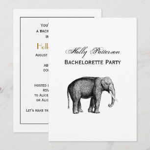 Antik Elefant Ritning Inbjudningar