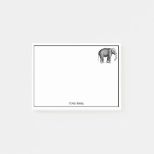 Antik Elefant Ritning Post-it Block
