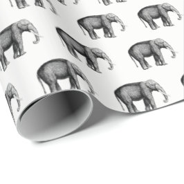Antik Elefant Ritning Presentpapper
