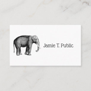 Antik Elefant Ritning Visitkort