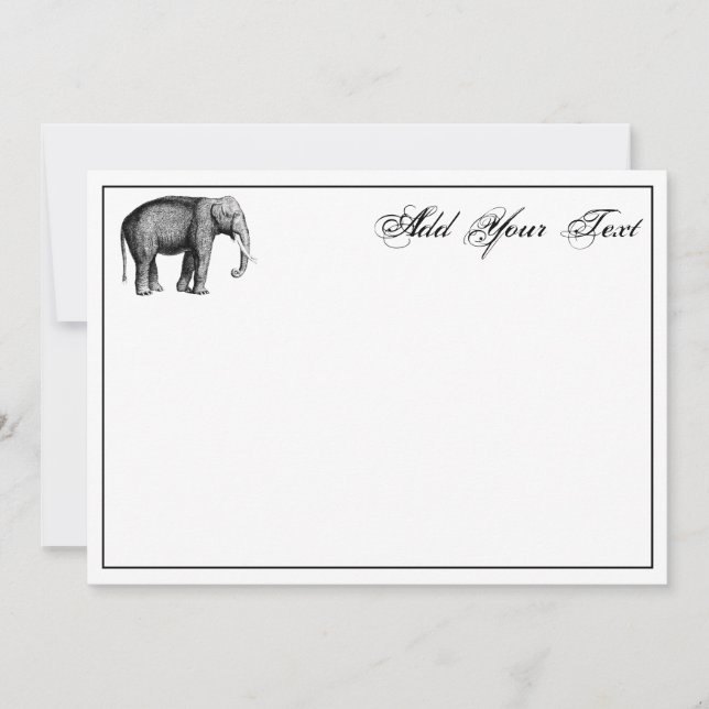 Antik Elefant Teckning (Framsida)