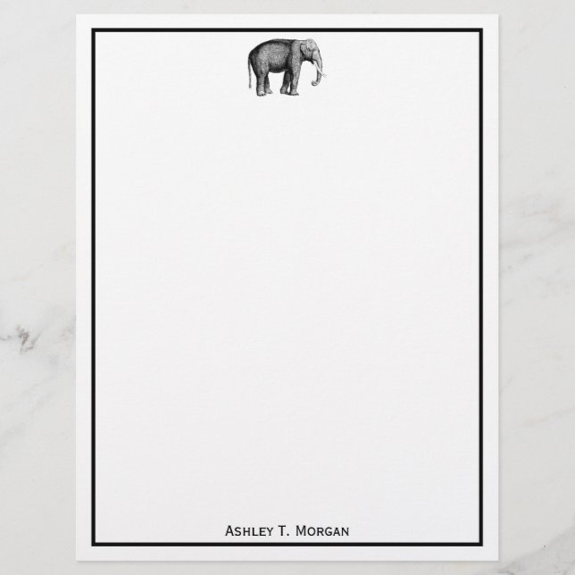 Antik Elefant Teckning (Framsida)
