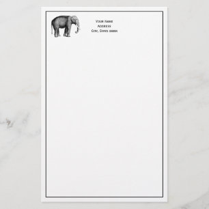 Antik Elefant Teckning Brevpapper
