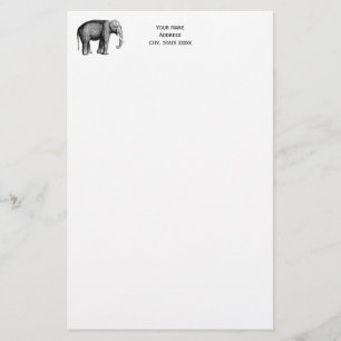 Antik Elefant Teckning Brevpapper