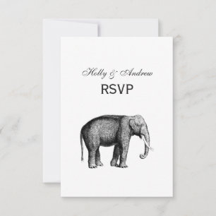 Antik Elefant Teckning OSA Kort