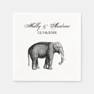 Antik Elefant Teckning Pappersservett