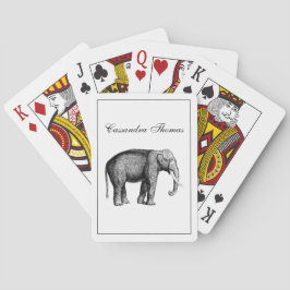 Antik Elefant Teckning Spel Kort