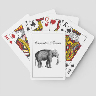 Antik Elefant Teckning Spel Kort