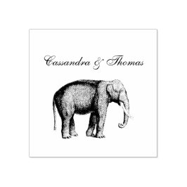 Antik Elefant Teckning Stämpel