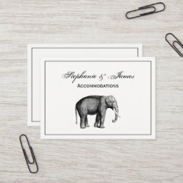 Antik Elefant Teckning Visitkort