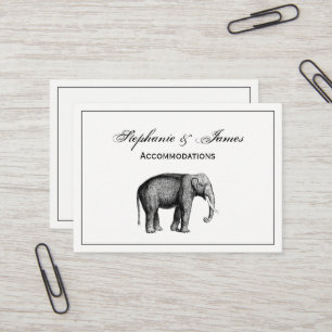 Antik Elefant Teckning Visitkort