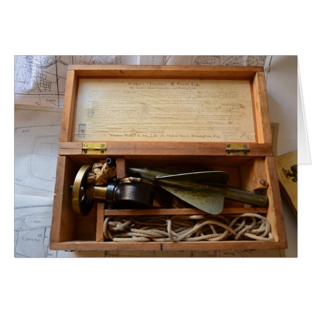 Antik fartygslogg hälsningskort (Framsidan Horizontal)