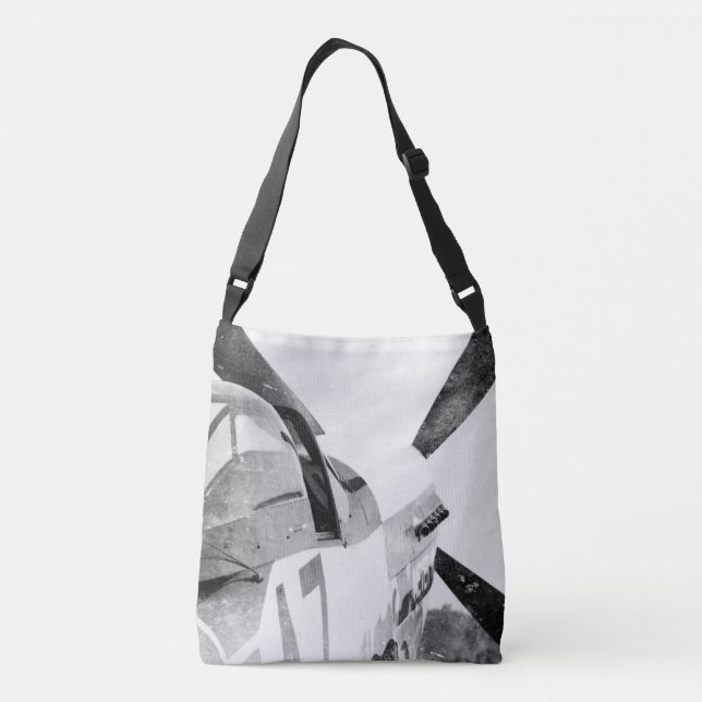 Antik Fighorplan B&W Axelväska (Baksida)